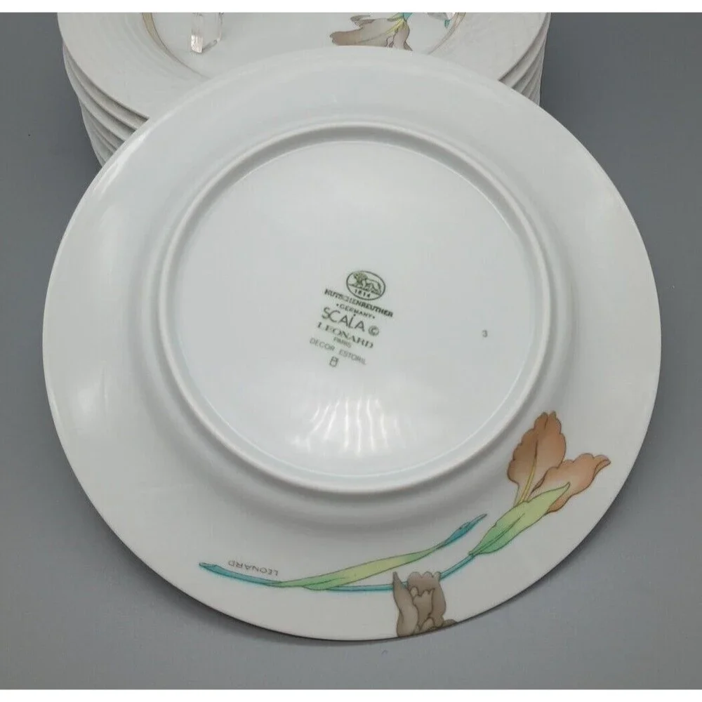 Hutschenreuther Lunch Plate Scala Estoril Jacques Leonard Art Deco Set Of 8